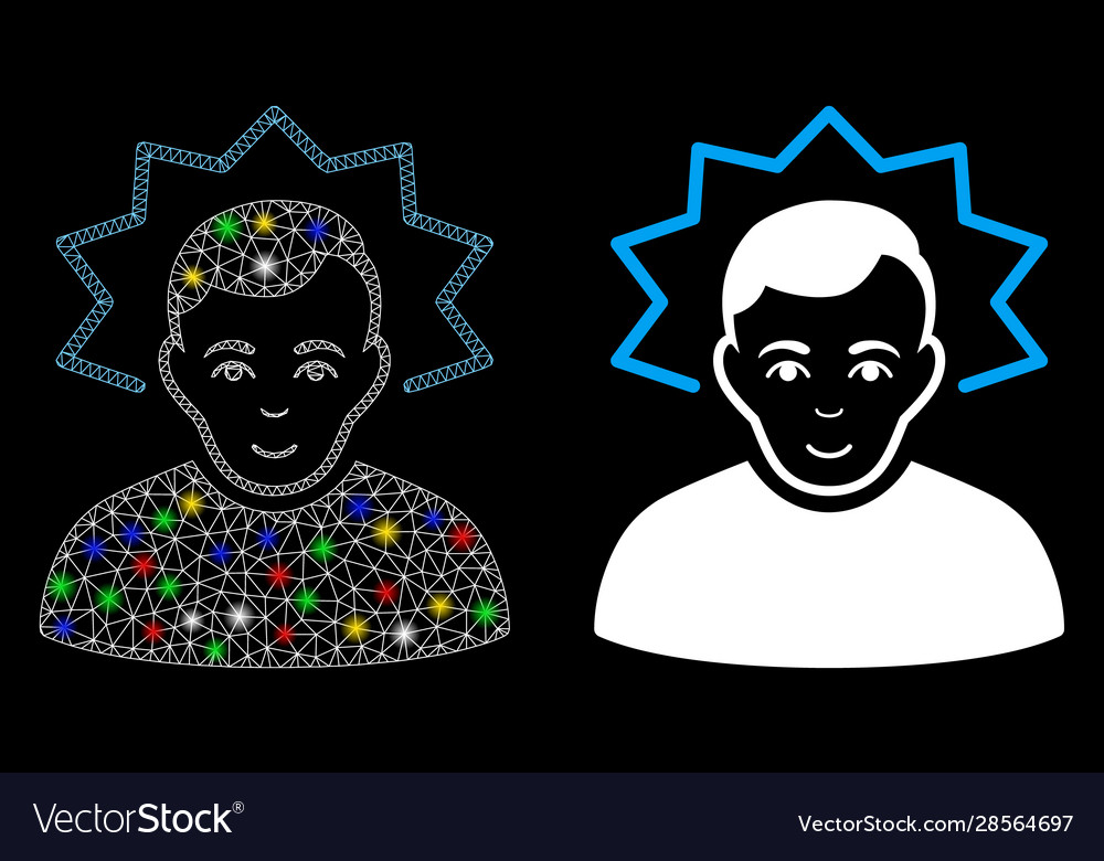 Flare mesh wire frame inventor icon with vector image Flare mesh wire frame inventor icon with