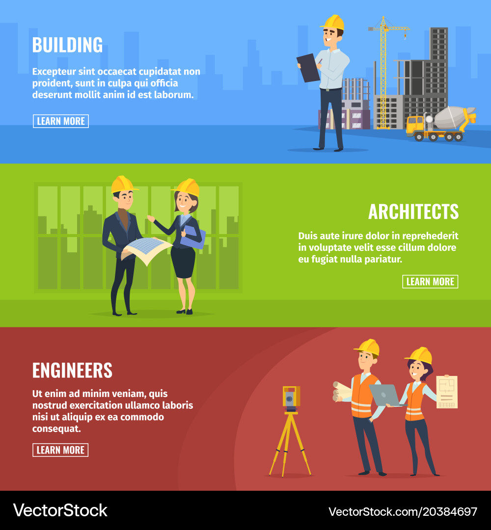 For Banners Of Builders Architects Royalty Free Vector Image