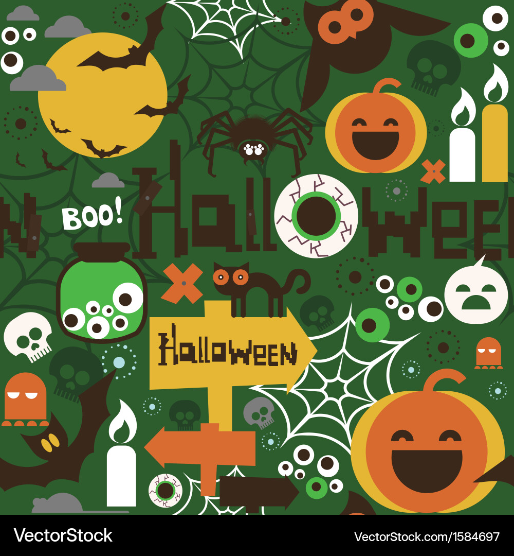 Halloween seamless pattern Royalty Free Vector Image