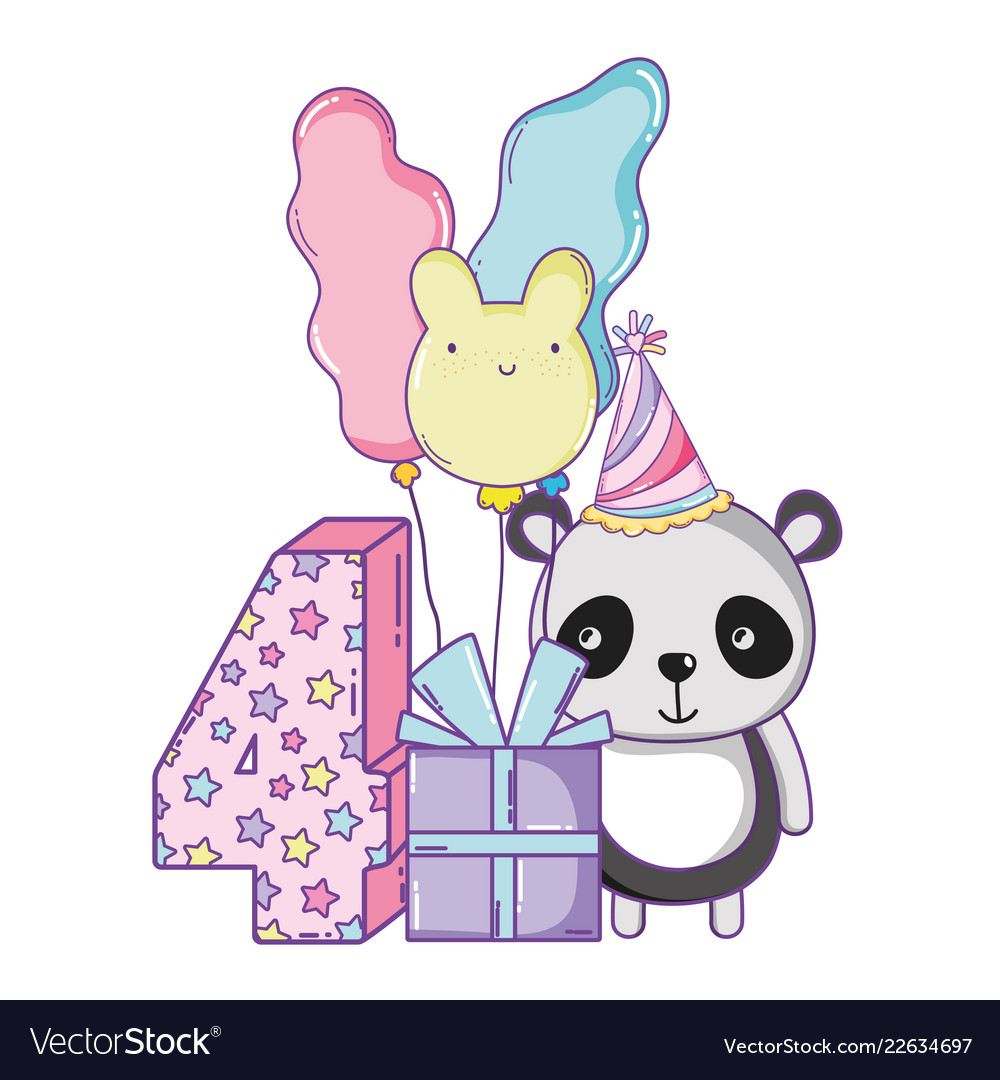 Happy Birthday Cute Animal Royalty Free Vector Image