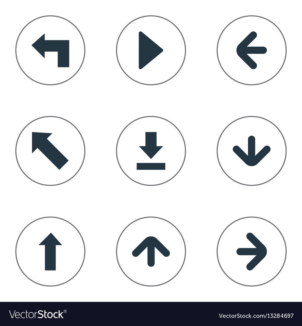 Set of 9 simple indicator icons can be found Vector Image