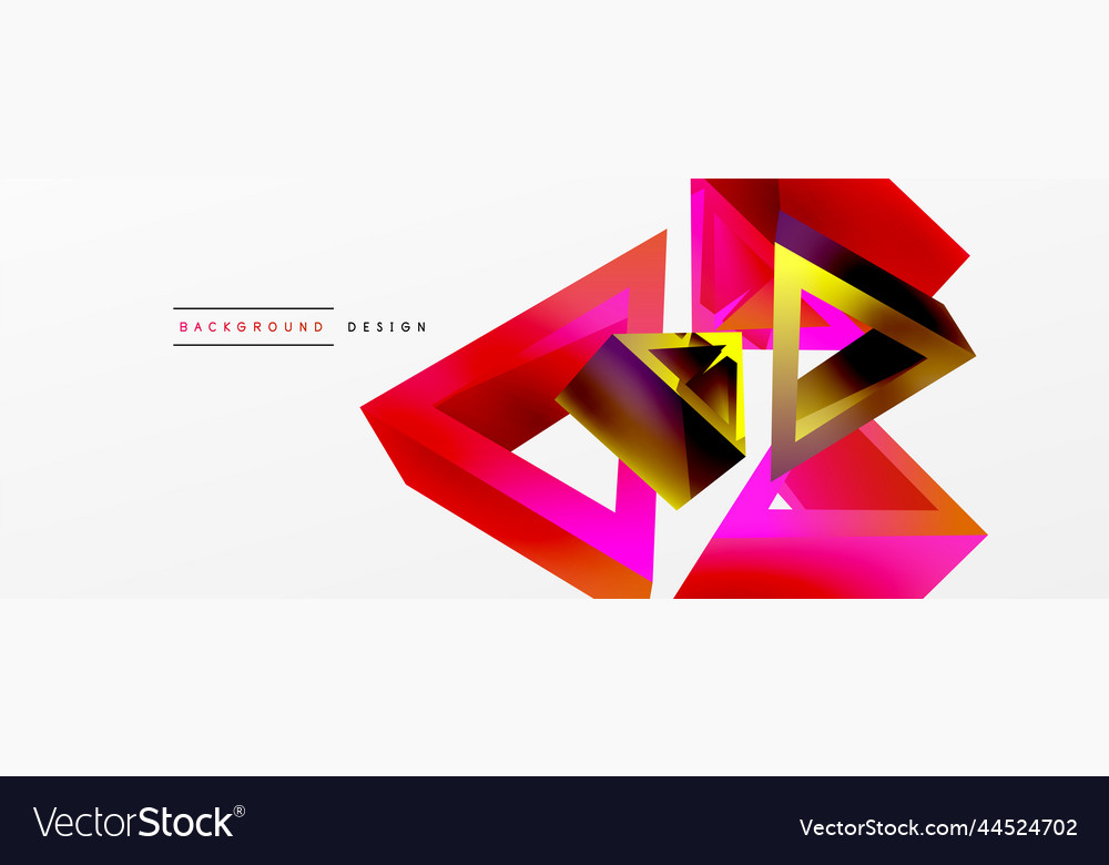 3d triangle abstract background basic shape vector image 3d triangle abstract background basic shape