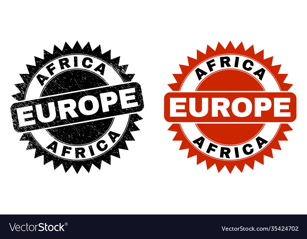 Afrika europe black rosette watermark with grunged