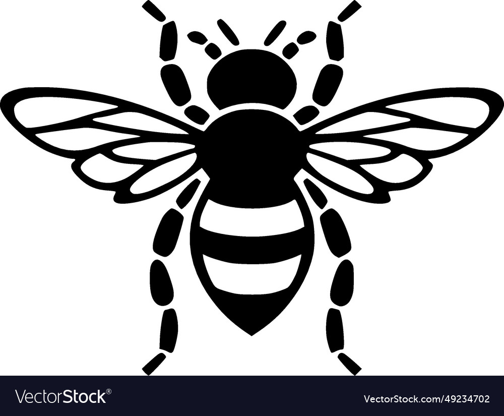 Bee - black and white Royalty Free Vector Image