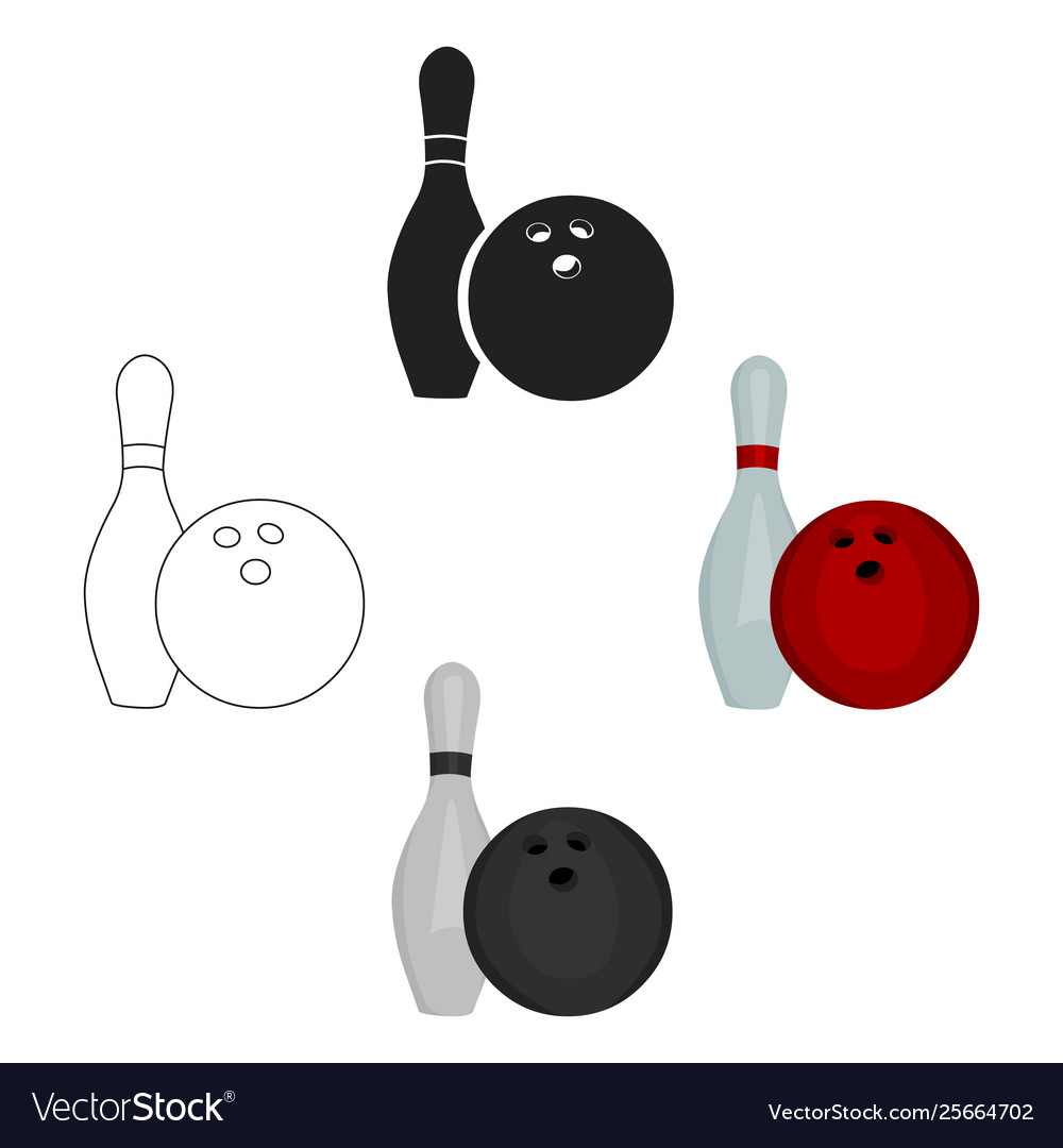 Bowling icon cartoonblack single sport from Vector Image