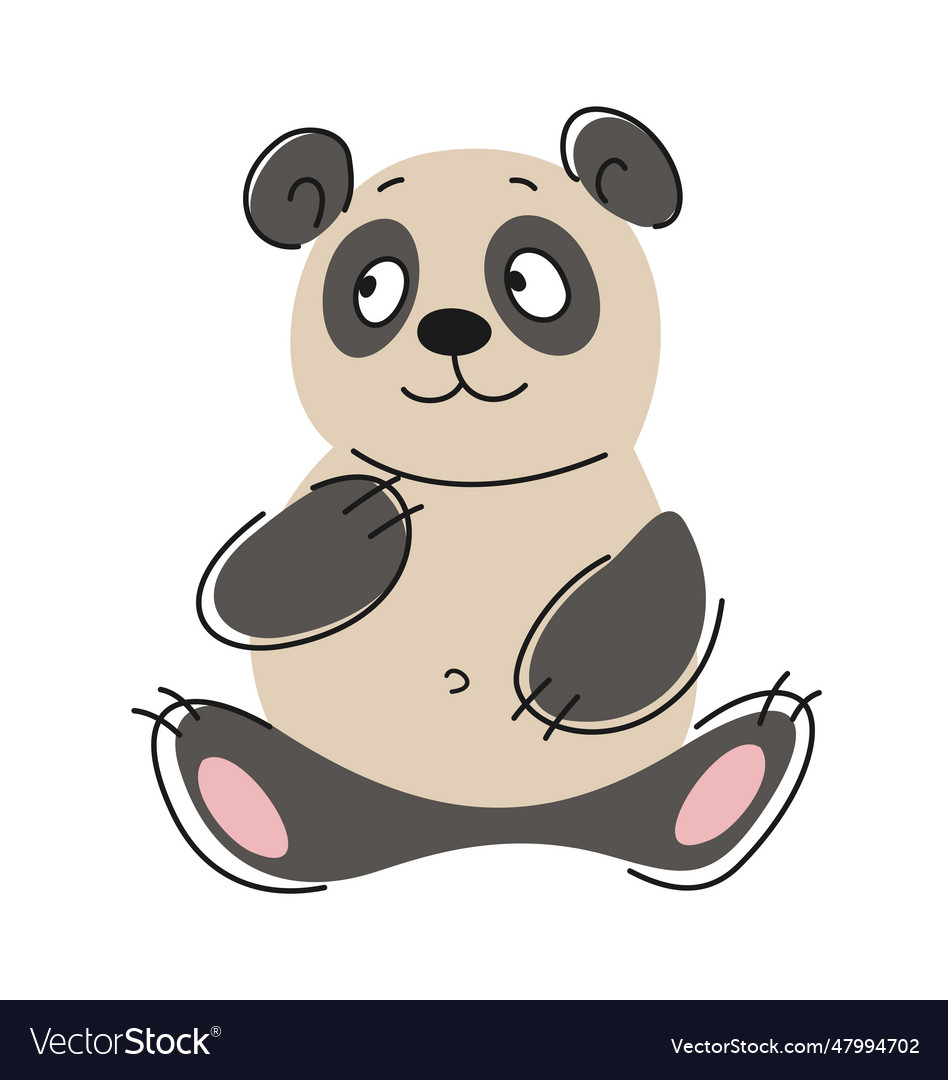 Cute Panda Outline