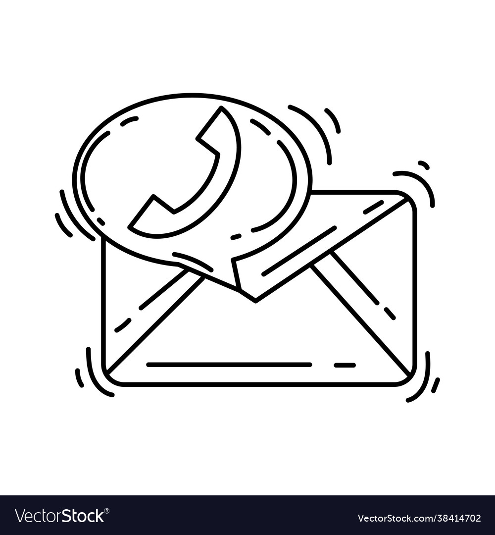 Ecommerce contact icon hand drawn icon set vector image Ecommerce contact icon hand drawn icon set