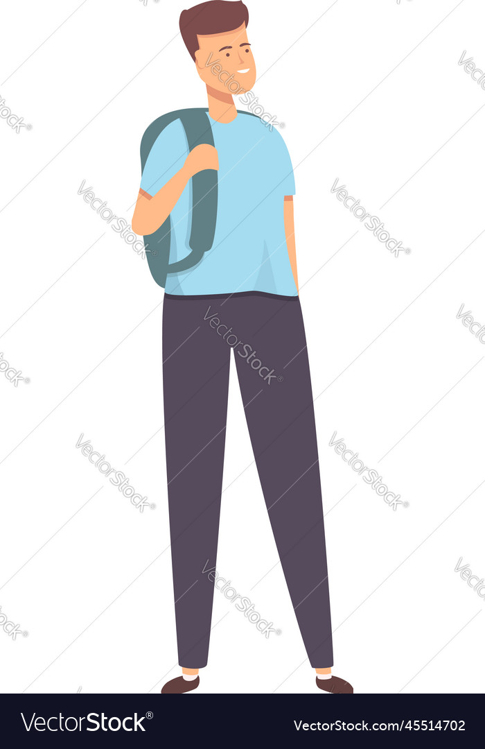 Happy boy icon cartoon teen friend Royalty Free Vector Image