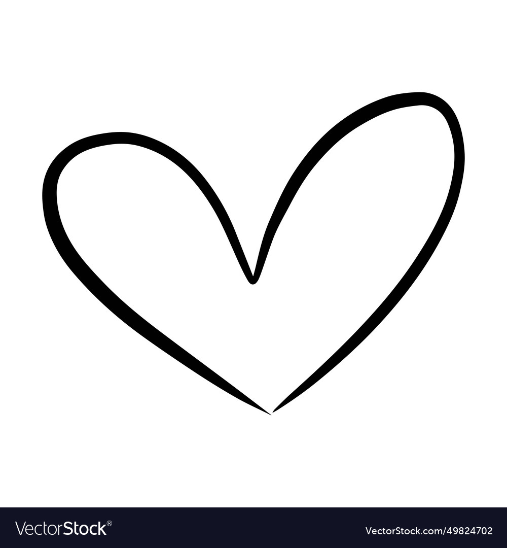 Heart Symbol Icon Hand Drawn Element Of Love Vector Image