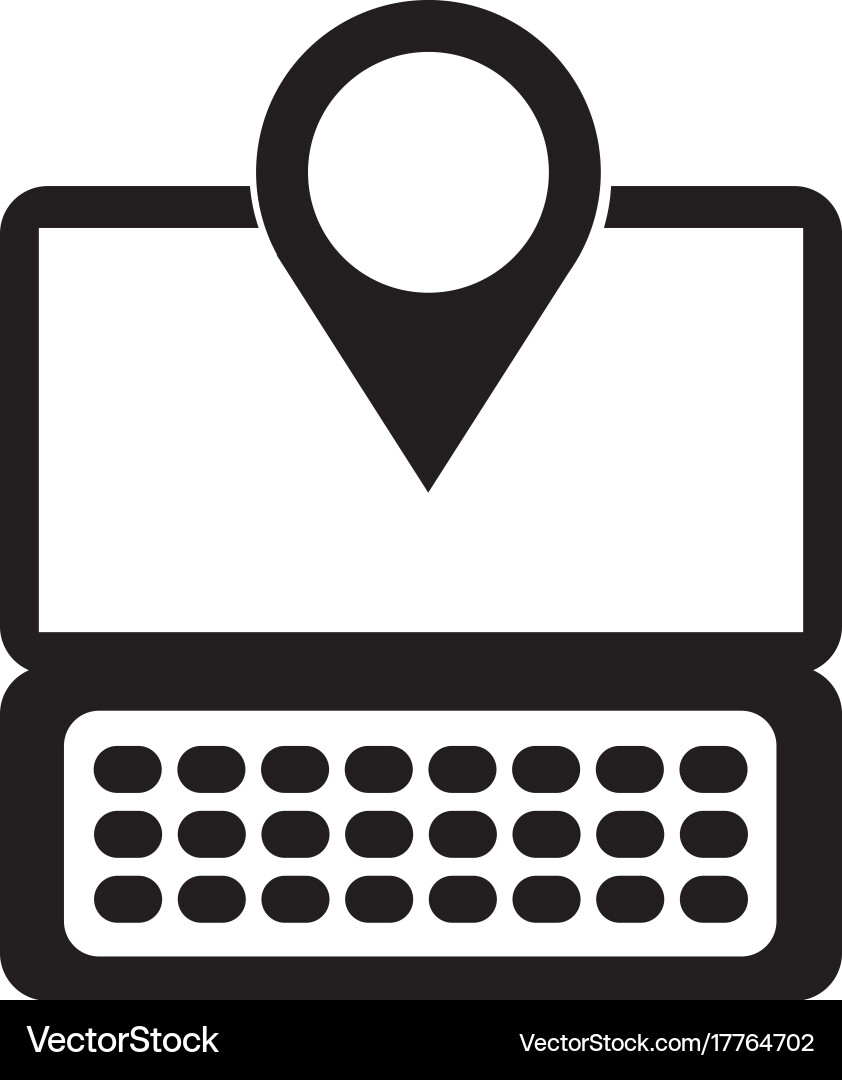 Laptop communication pointer map navigation gps Vector Image