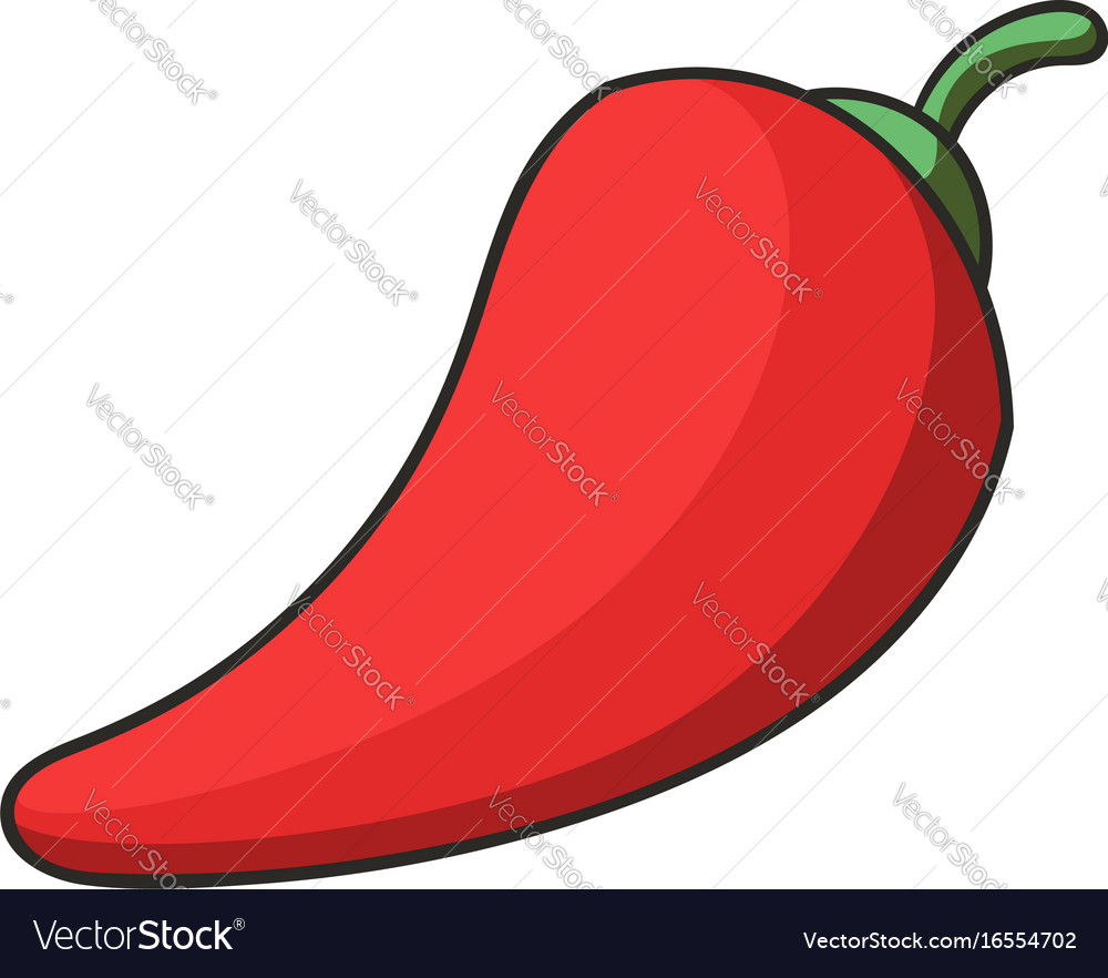 Red hot natural chili pepper icon cartoon style Vector Image