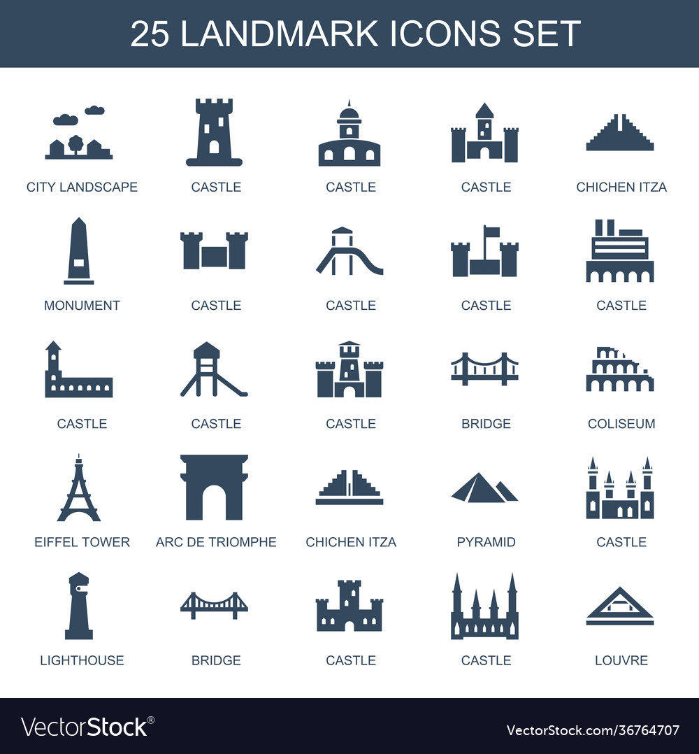 25 landmark icons