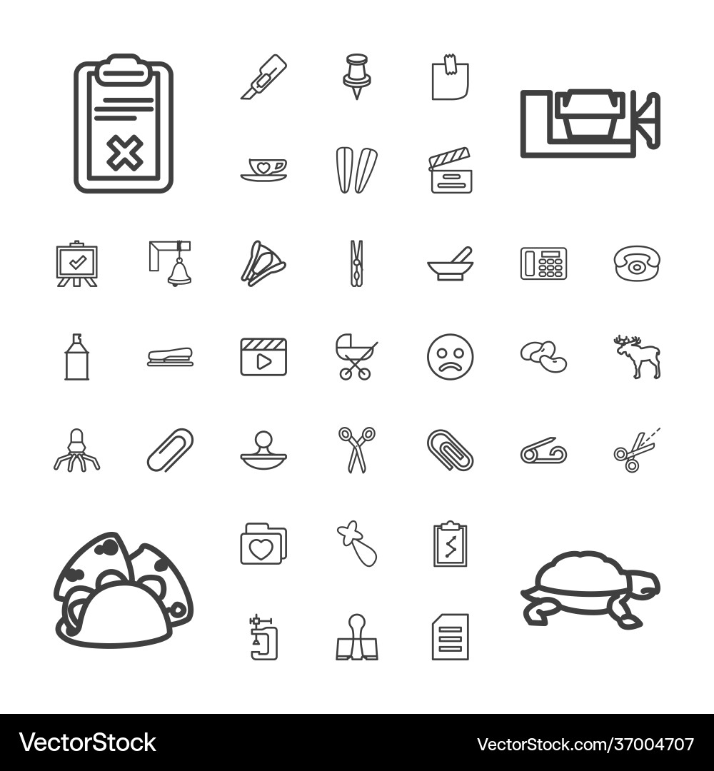 37 clip icons Royalty Free Vector Image - VectorStock