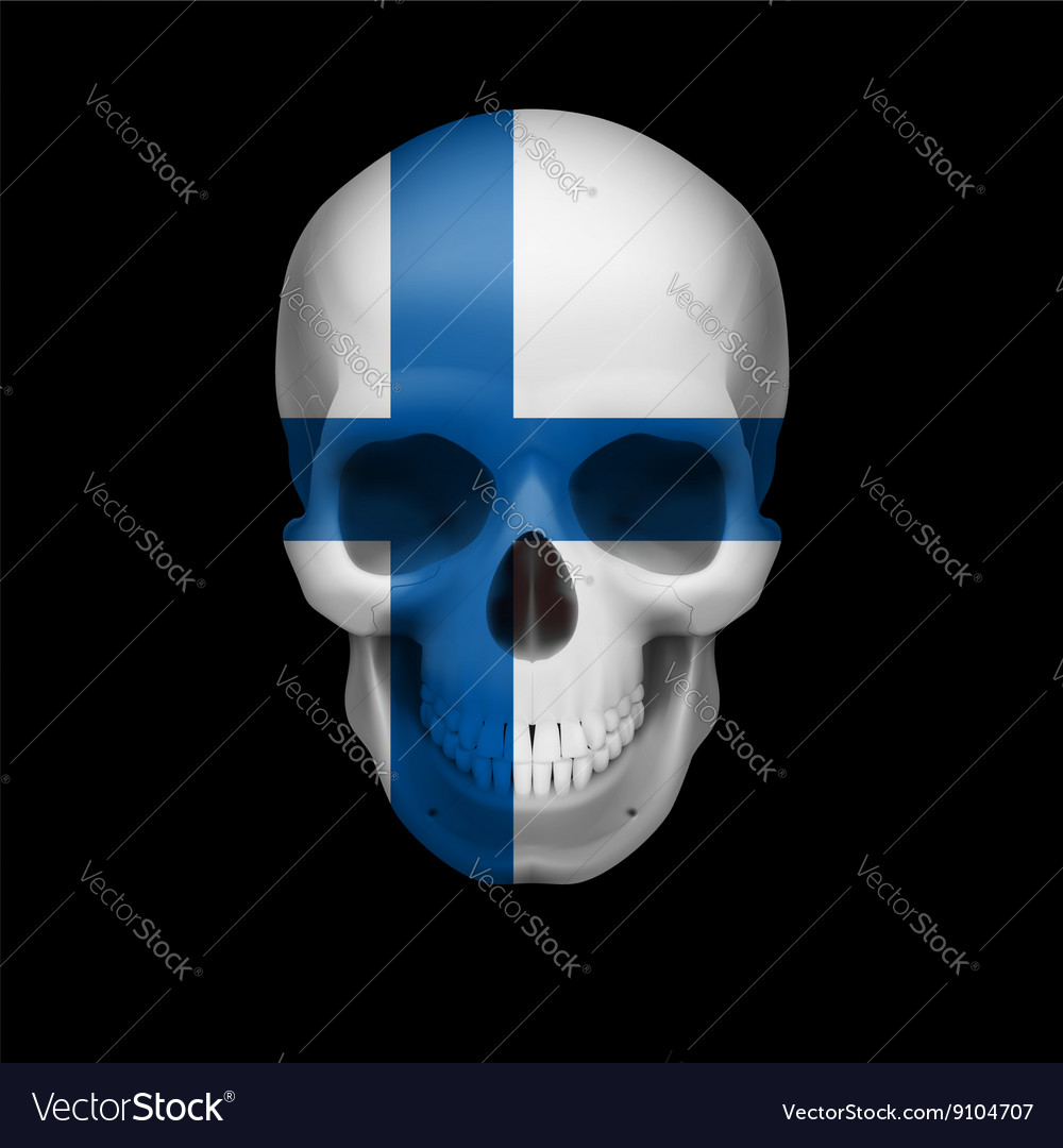 Finnish flag skull