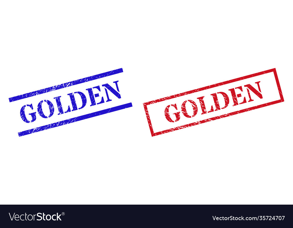 Golden grunge rubber stamp watermarks Royalty Free Vector