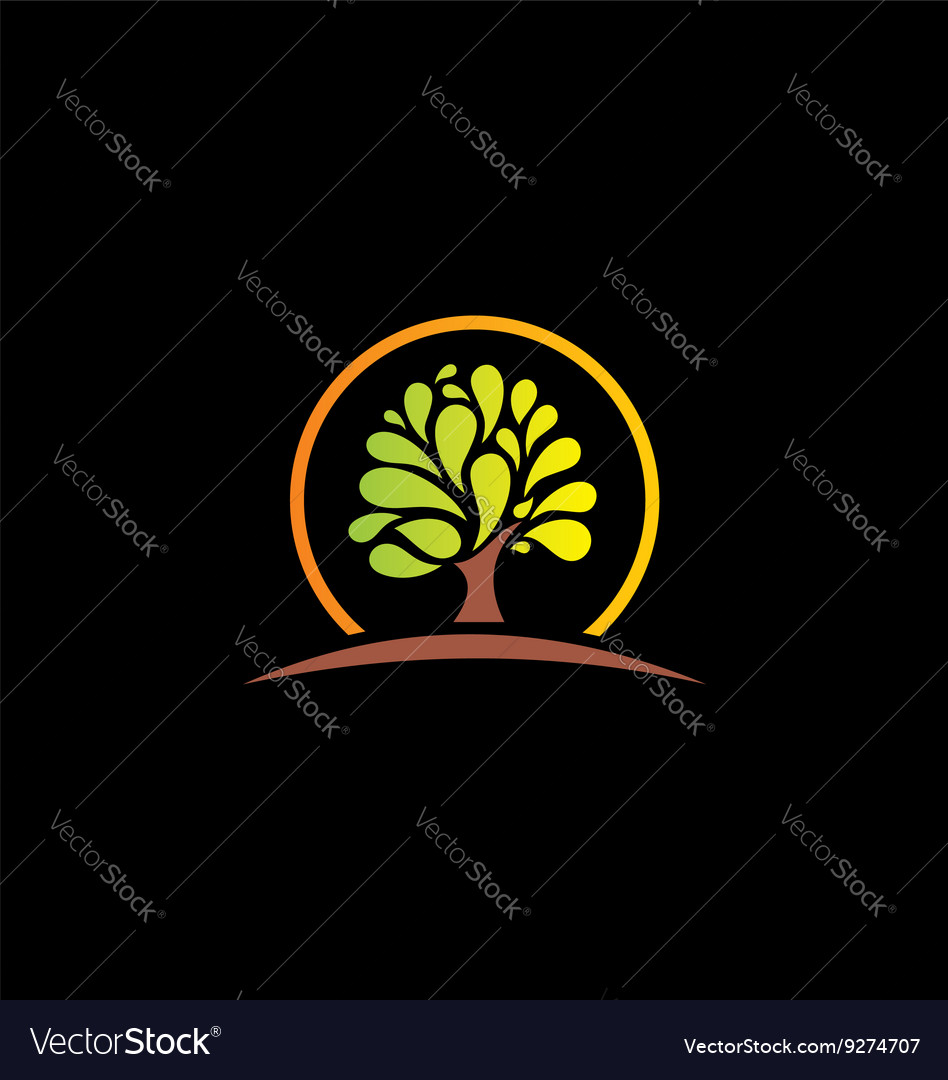 Green tree abstract nature logo Royalty Free Vector Image