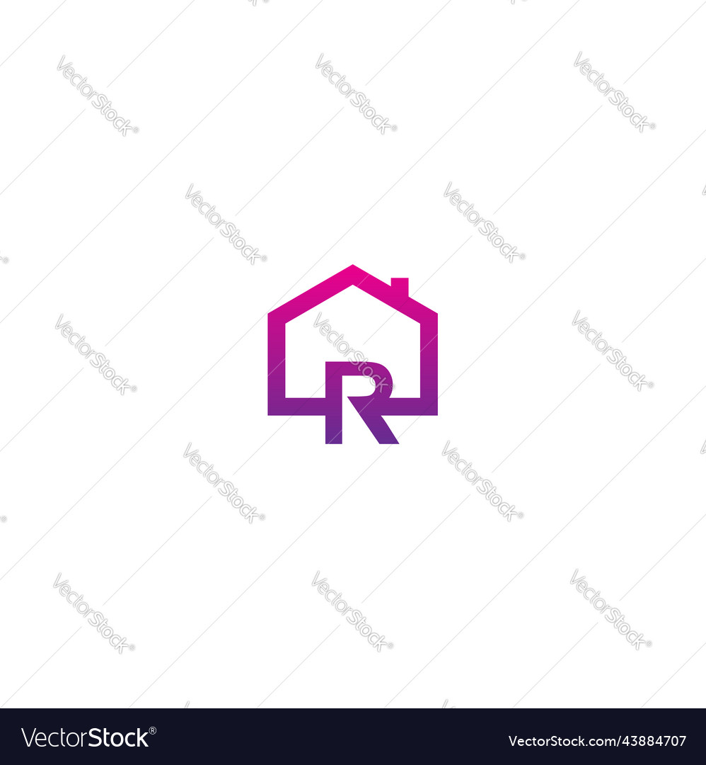 Home Realty R Initial Logo Royalty Free Vector Image