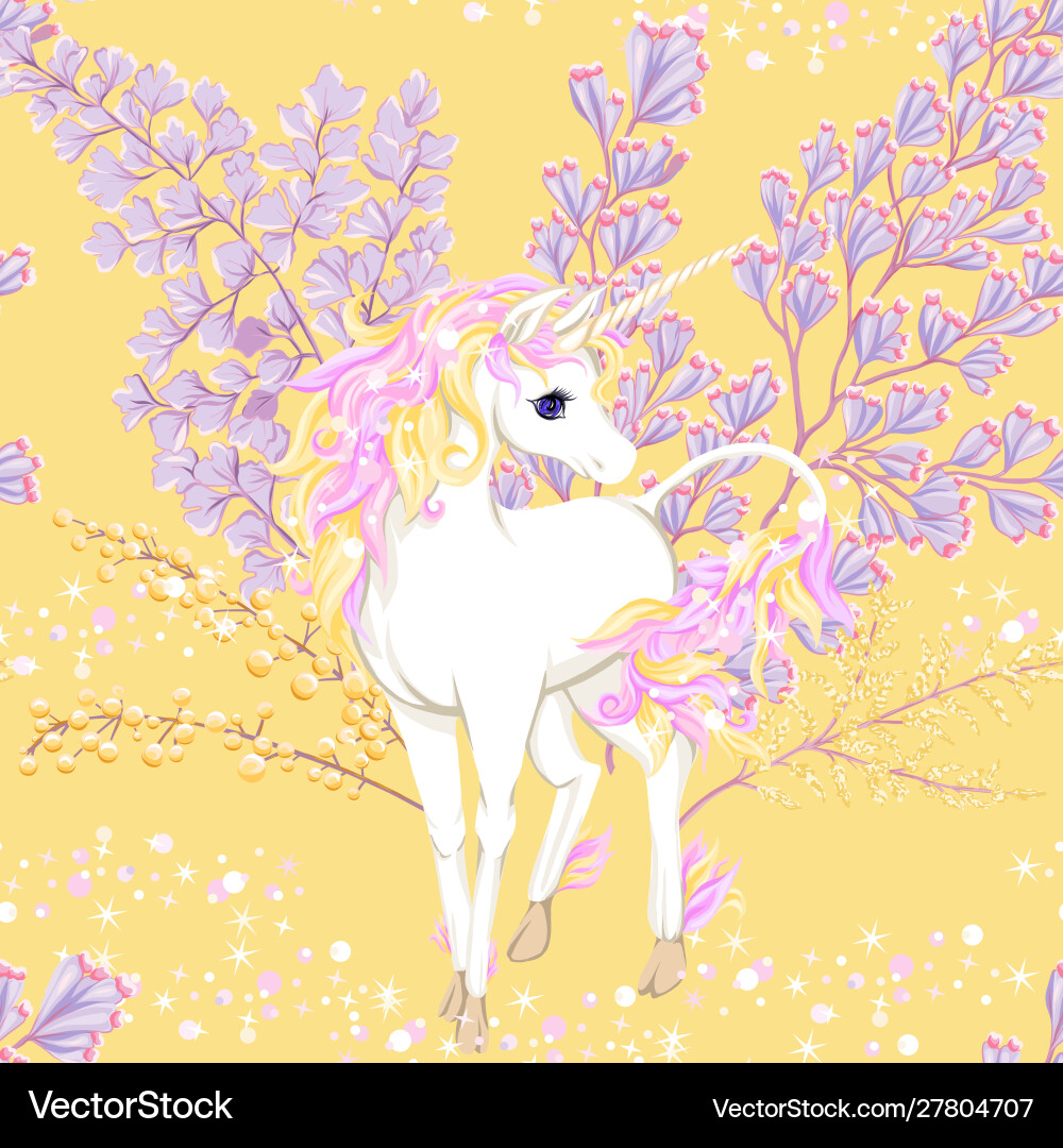 Seamless pattern background with unicorn Vector Image