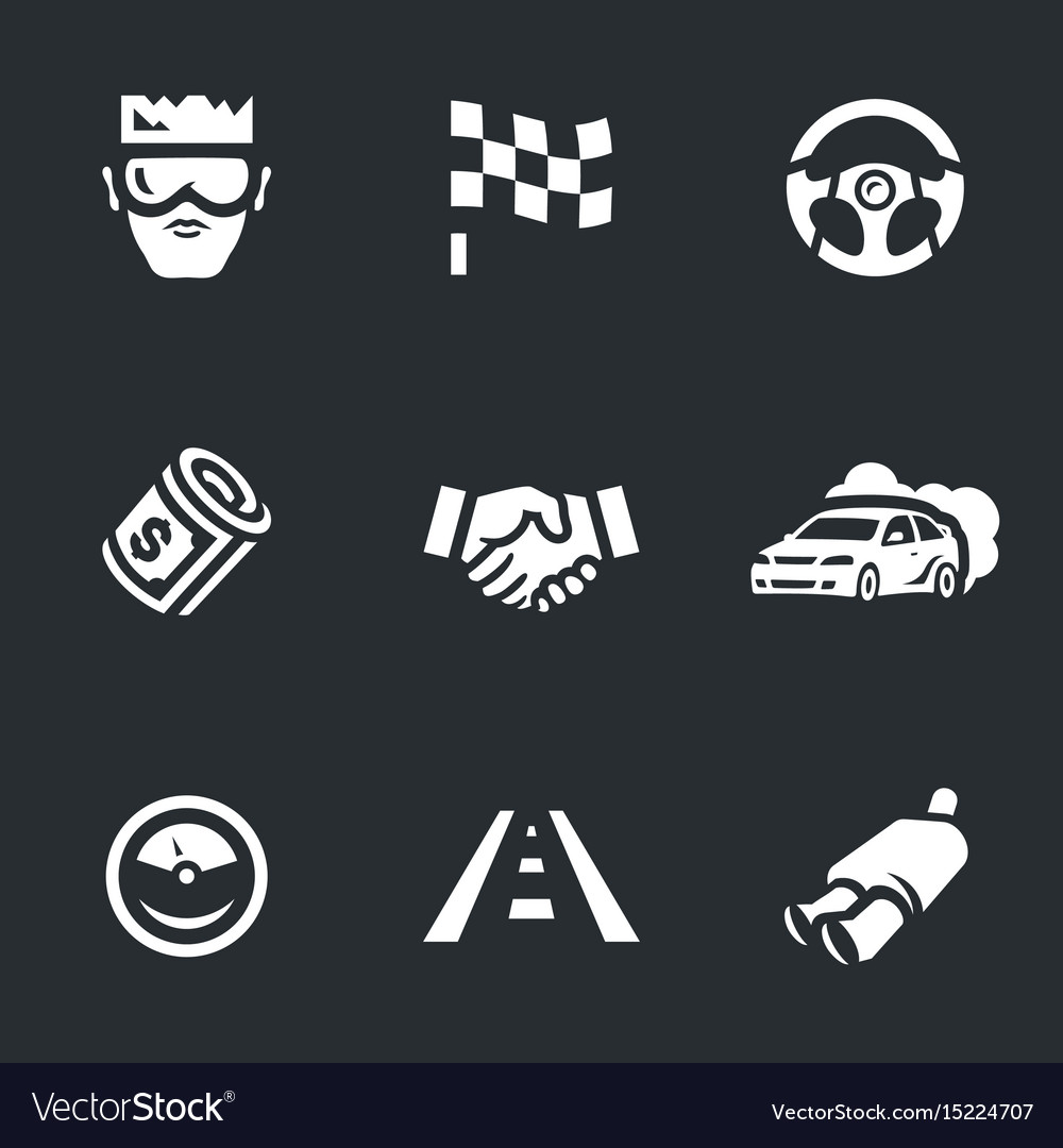 Set of street racing icons