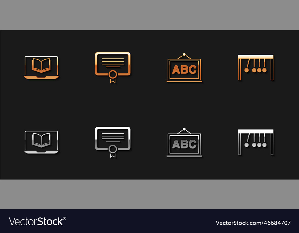 Set online class certificate template chalkboard