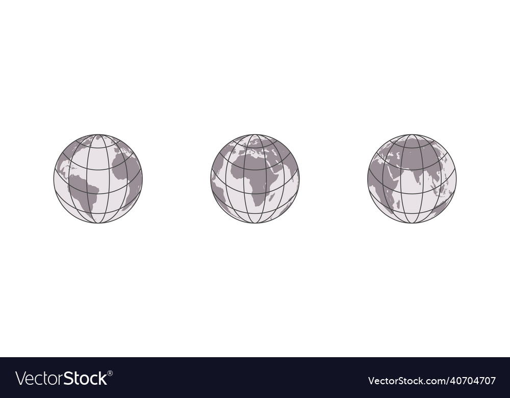 Simple earth globes world map in globe shape