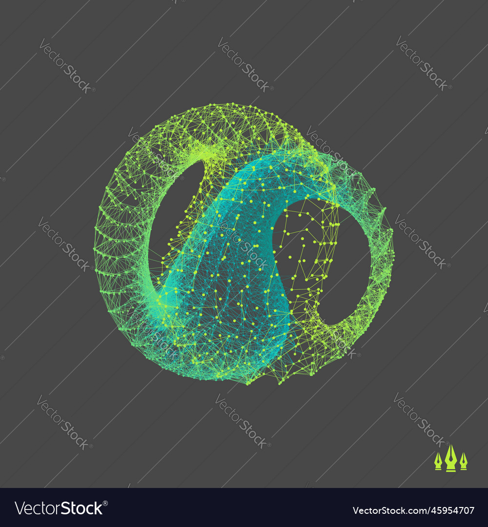 Wireframe Objekt mit Linien und Punkten abstrakt 3d vector image Wireframe Objekt mit Linien und Punkten abstrakt 3d