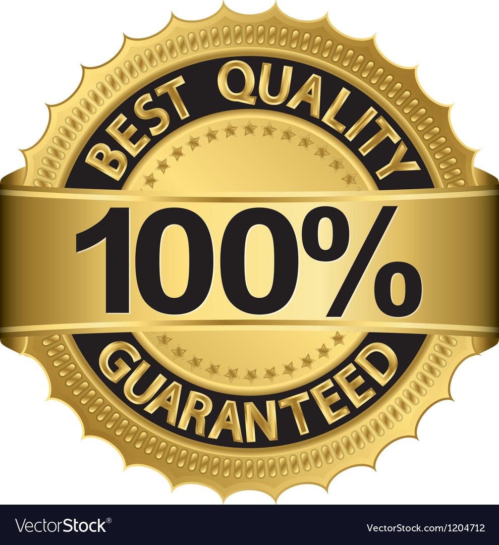 Golden 100 percent original label Royalty Free Vector Image