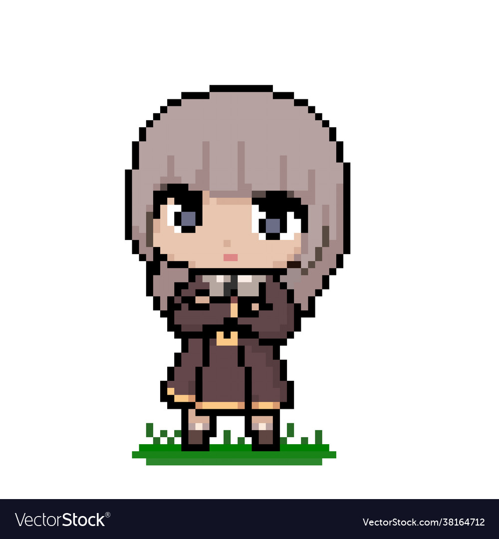 Cute Anime Girl Pixel Image For Game Assets Vector Image | Pixel Art  Minecraft Anime | sincovaga.com.br