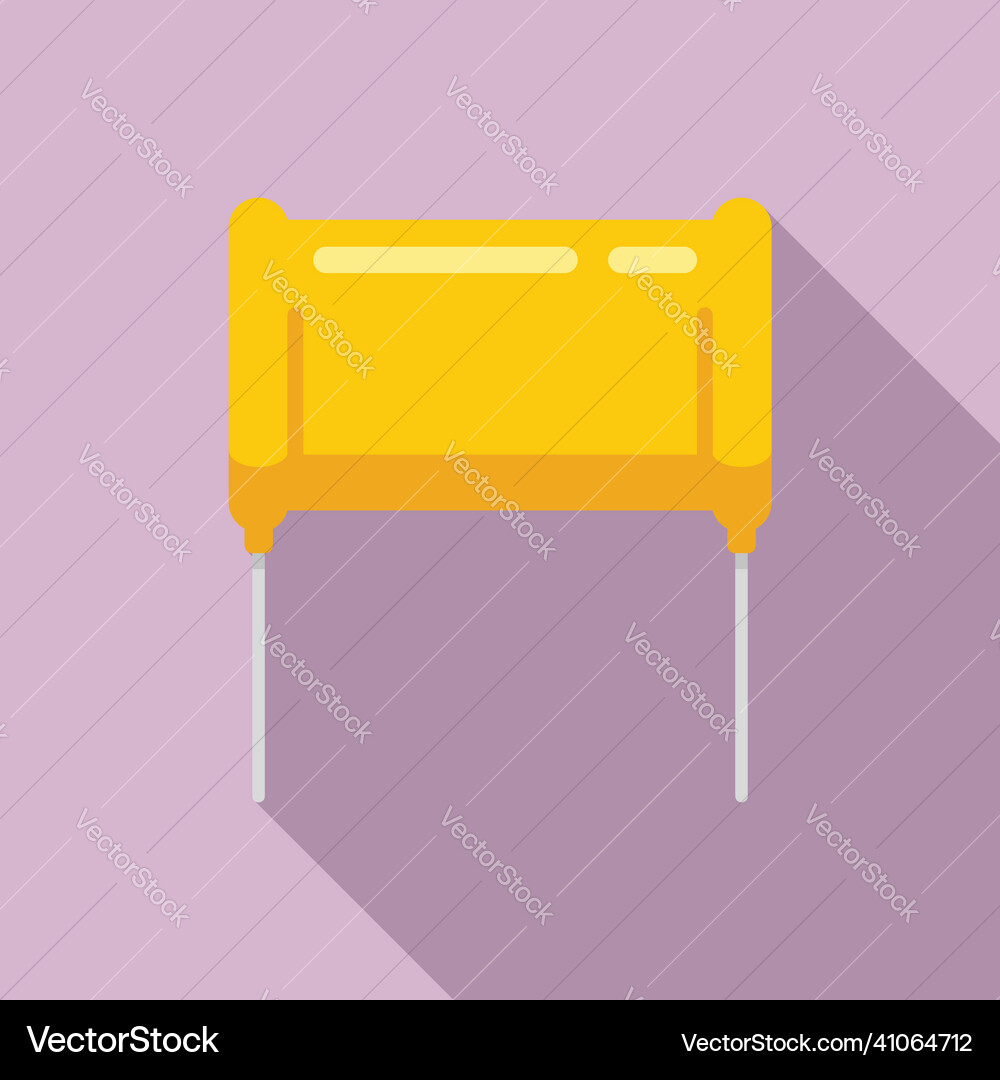Diode capacitor icon flat component Royalty Free Vector