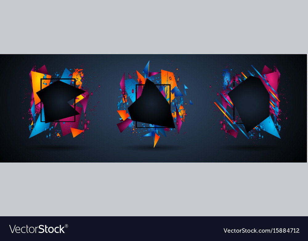 Futuristic frame art design with abstract shapes Vector Image