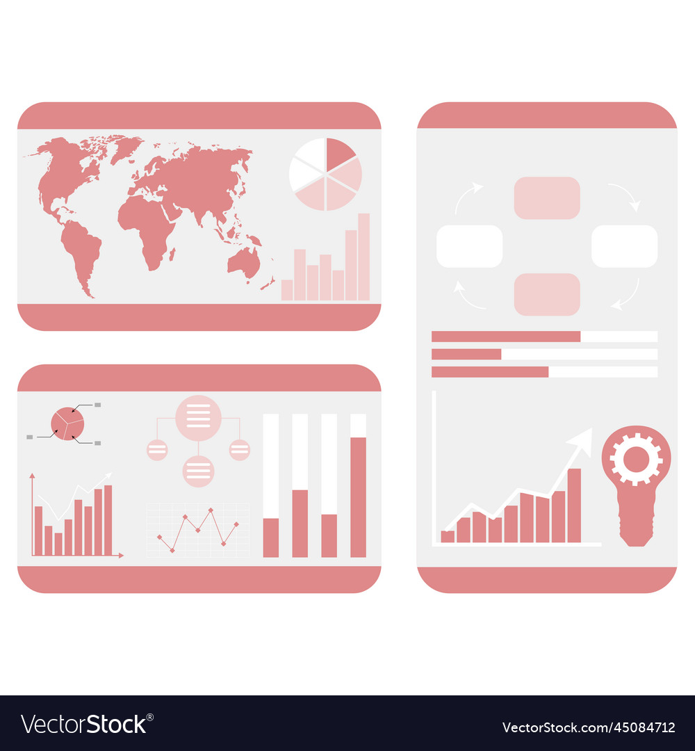 Graphic and charts with world map statistic Vector Image