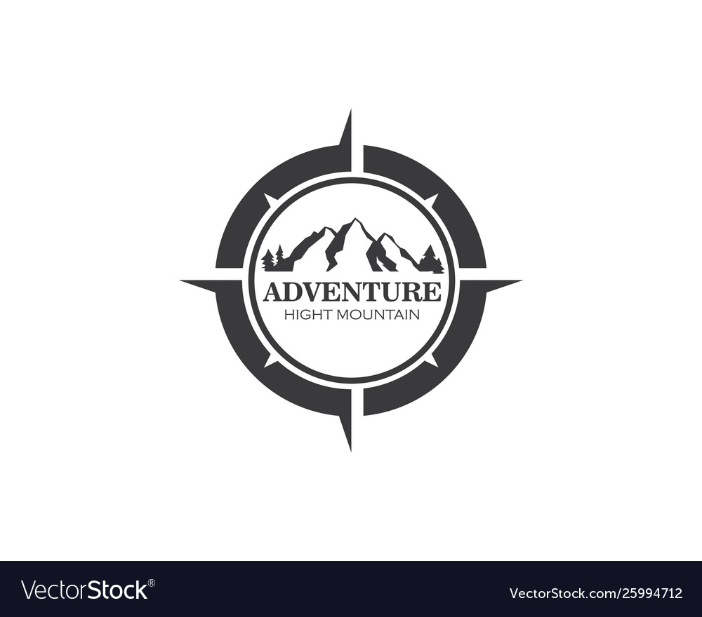 High mountain icon logo template Royalty Free Vector Image