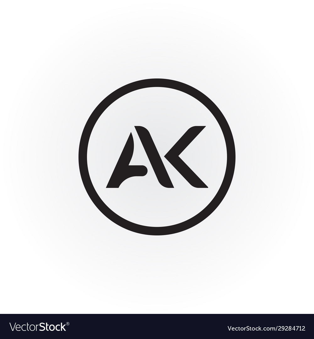 Initial ak letter logo with creative modern