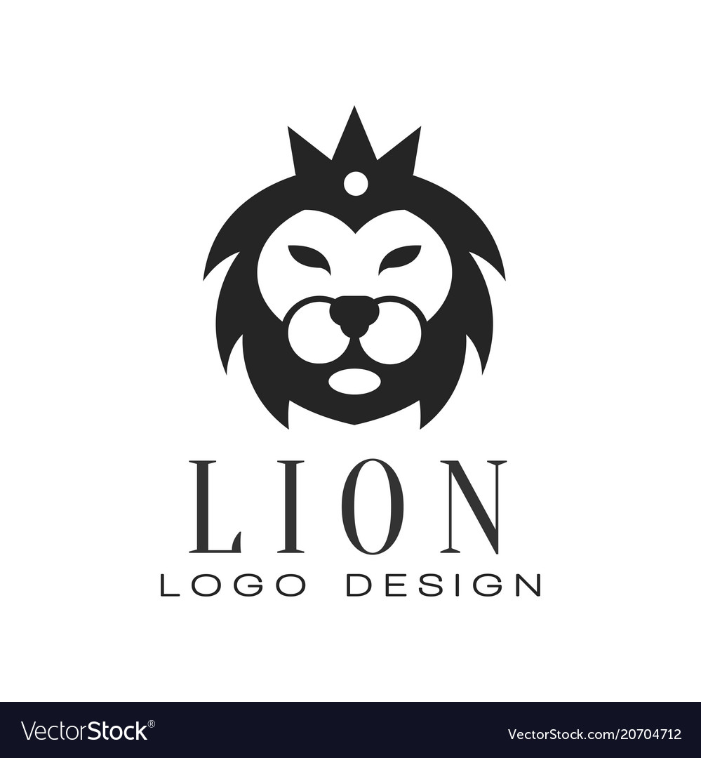 Lion logo design element with wild animal Vector Image