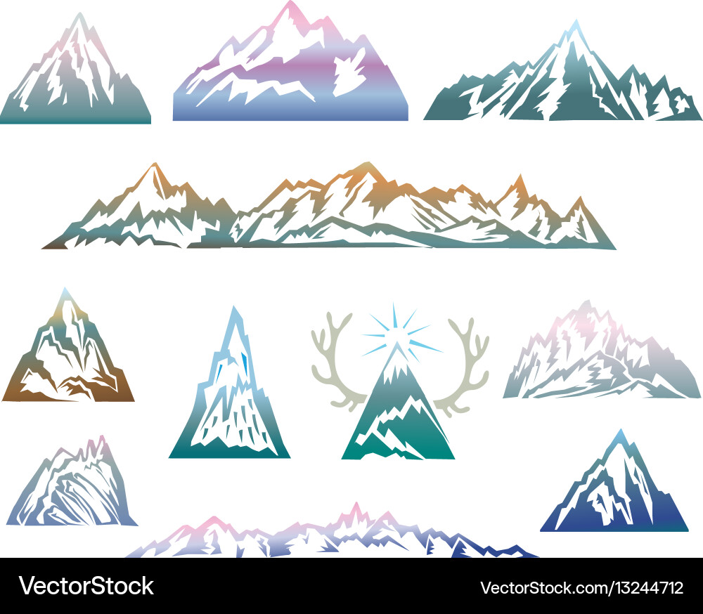 Mountains set Royalty Free Vector Image - VectorStock