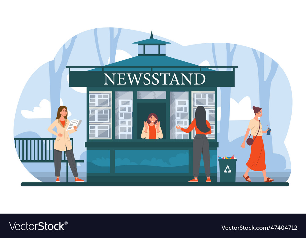 Menschen in der Nähe von newsstand concept