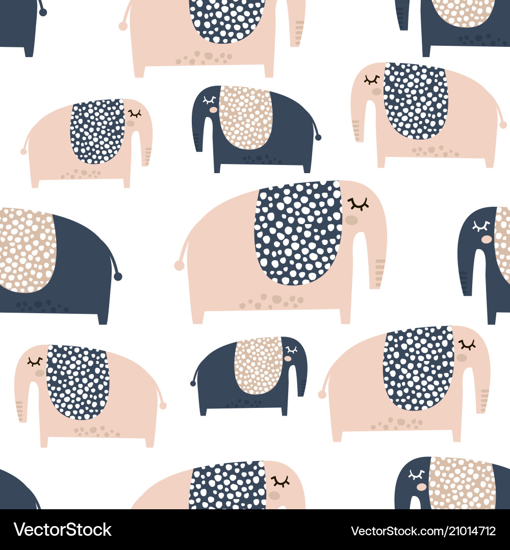 Seamless pattern with cute baelephant creative Vector Image