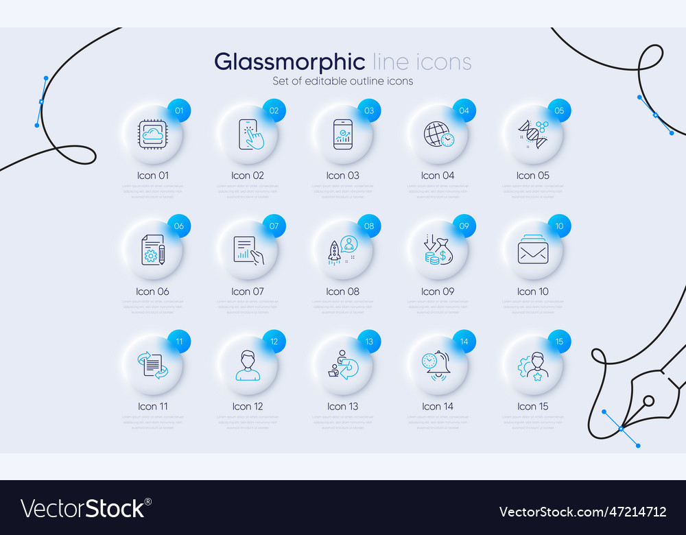 Set of chemistry dna headshot and document line