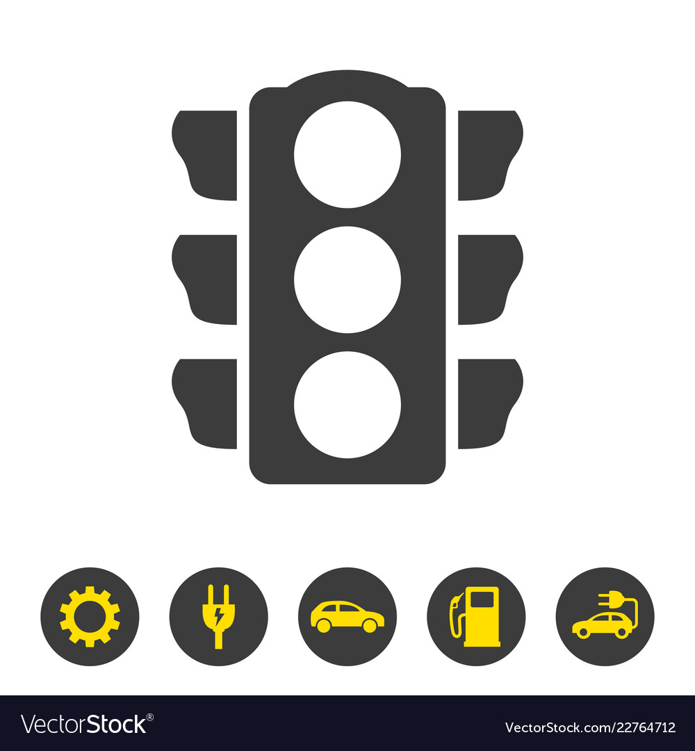 Traffic light icon on white background