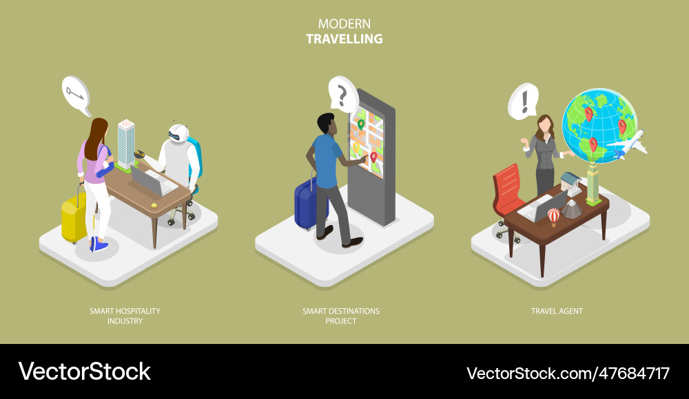 3d isometric flat conceptual Royalty Free Vector Image