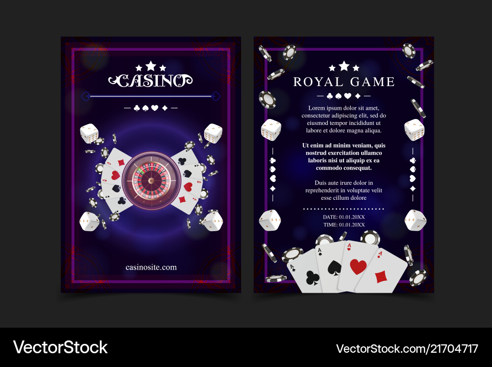 Casino Background Poster Flyer Vip Invitation Vector Image