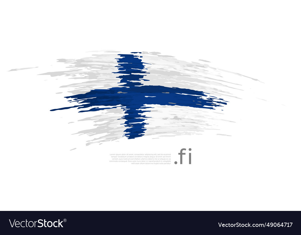 Finland Flag Brush Strokes Grunge Painted Finnish Vector Image