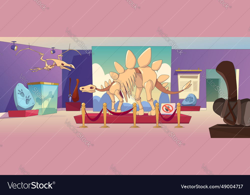 Historical archaeological museum room interior Vector Image