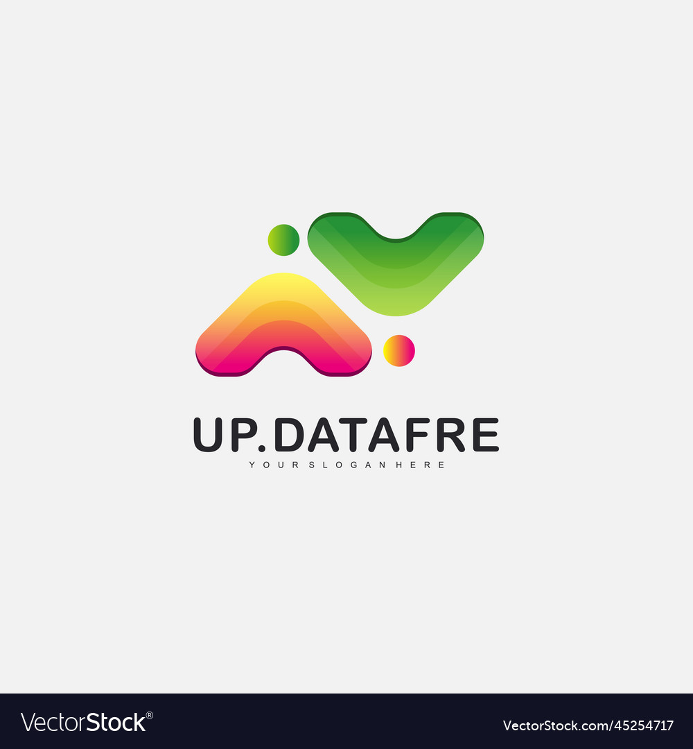 Letter v with up data design icon logo template Vector Image