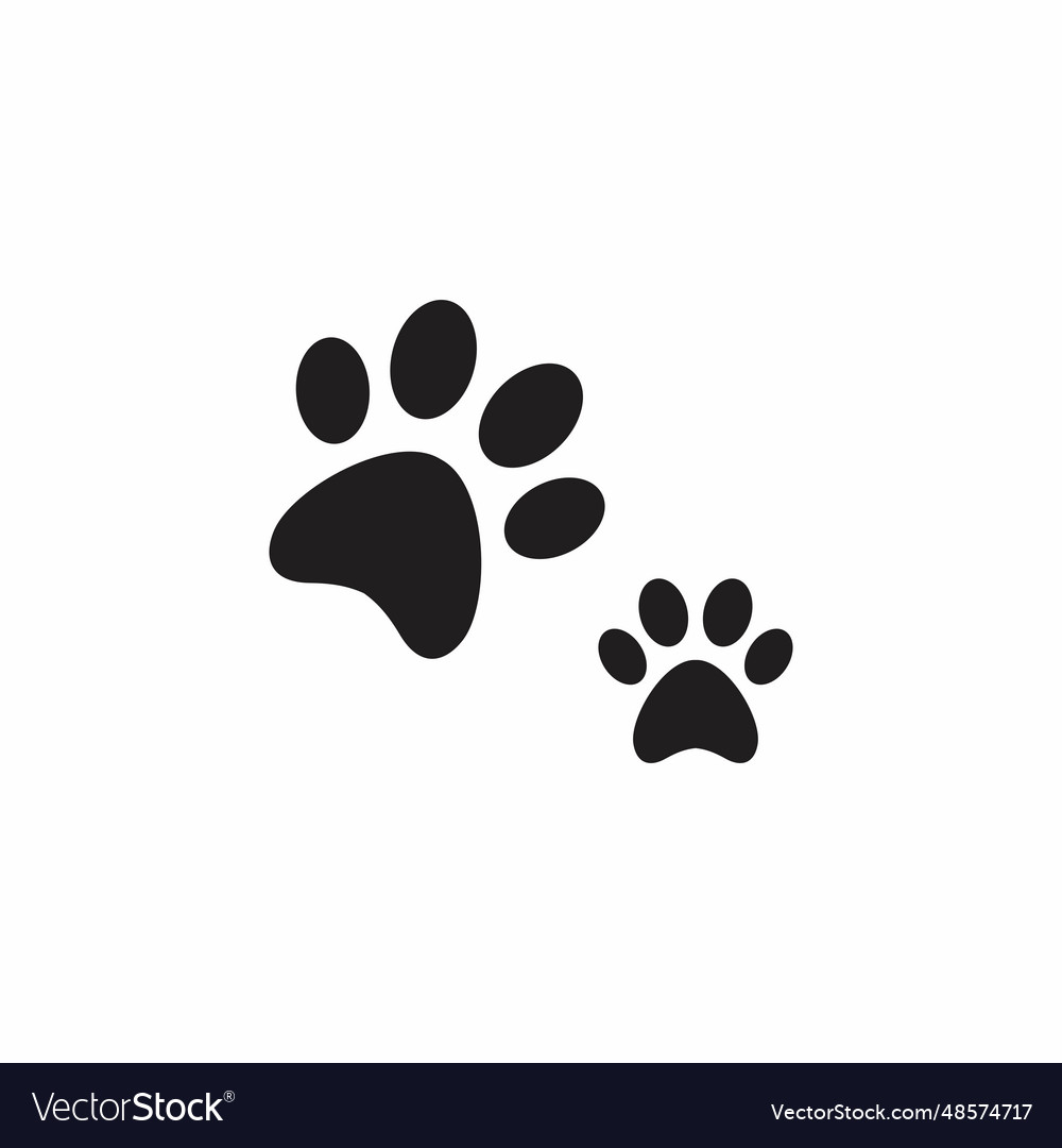 Paw logo filled flat sign solid pictogram Vector Image