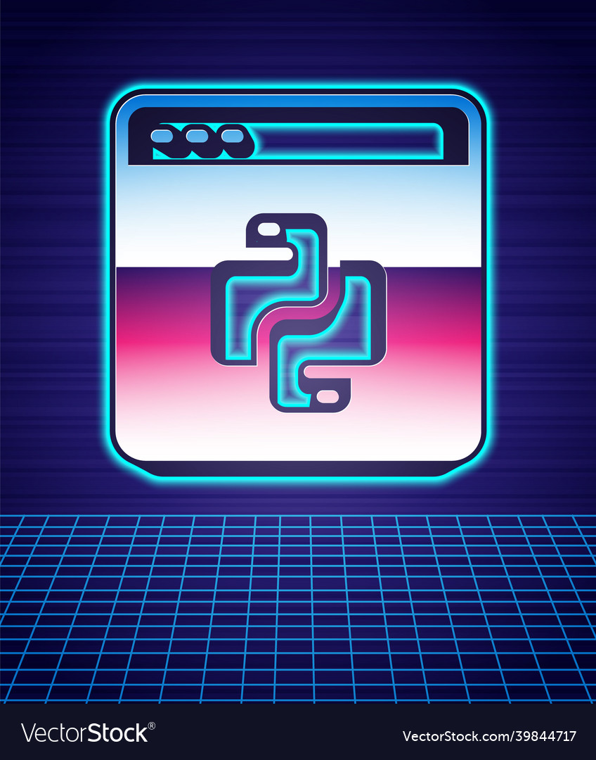 Retro Stil Python Programmiersprache Symbol vector image Retro Stil Python Programmiersprache Symbol