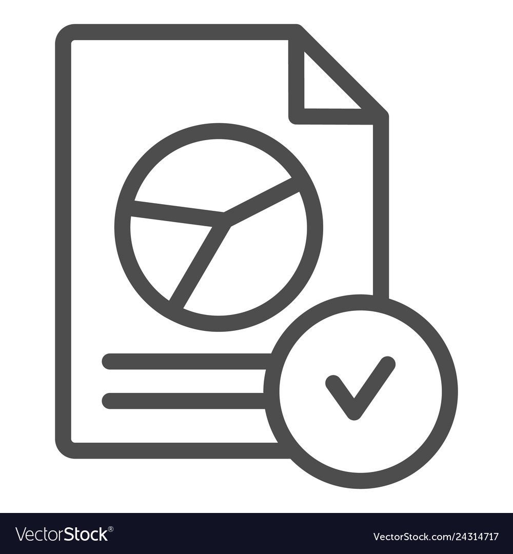 Verified chart document line icon checked report