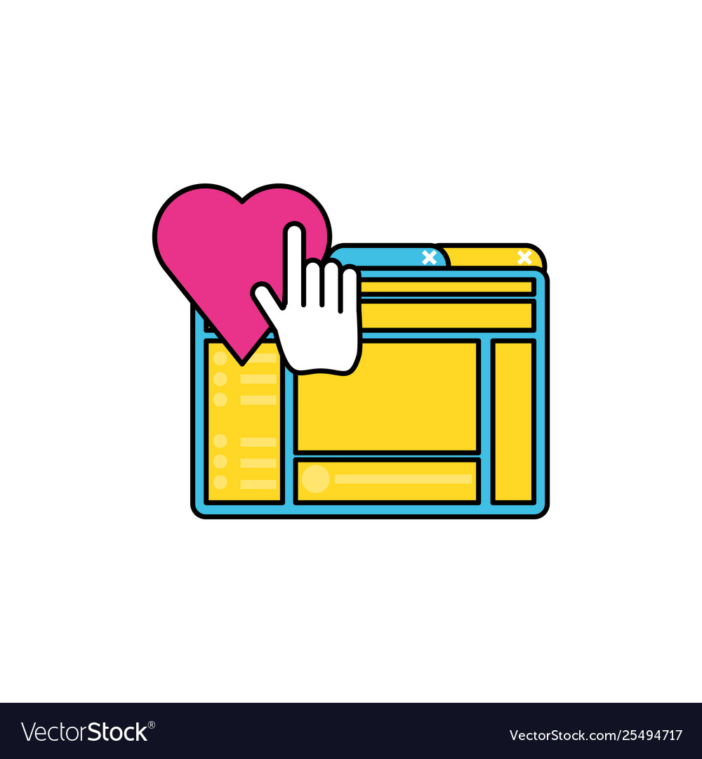 Webpage template with hand pointer cursor