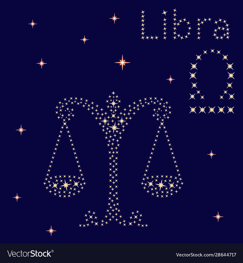 Zodiac sign libra on starry sky vector image Zodiac sign libra on starry sky