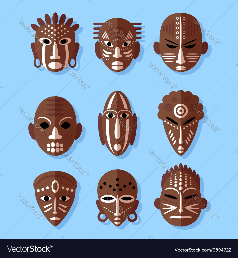 African mask icons